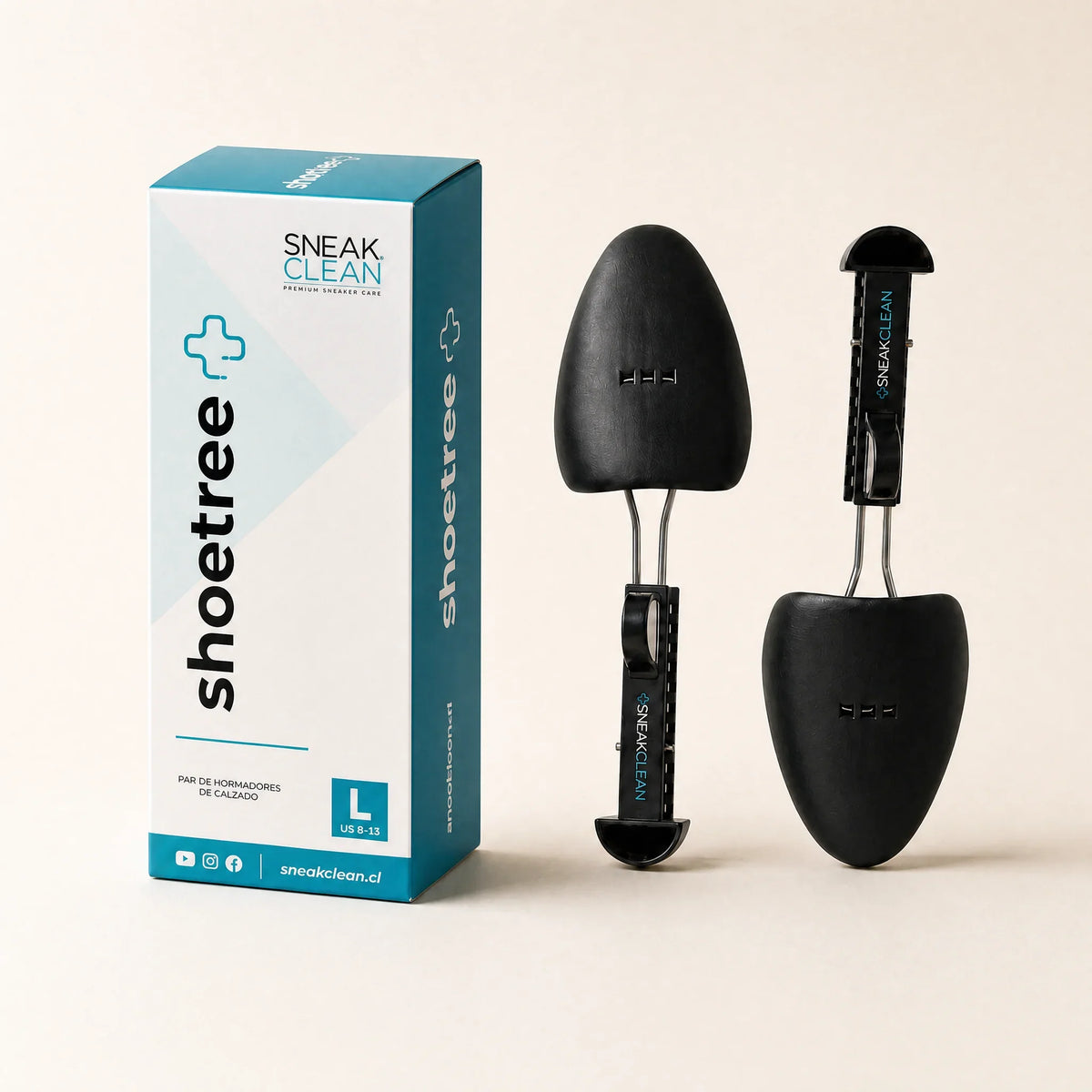 Hormador ajustable SneakClean Shoetree+ talla L (US 8 a 13) con caja para zapatillas