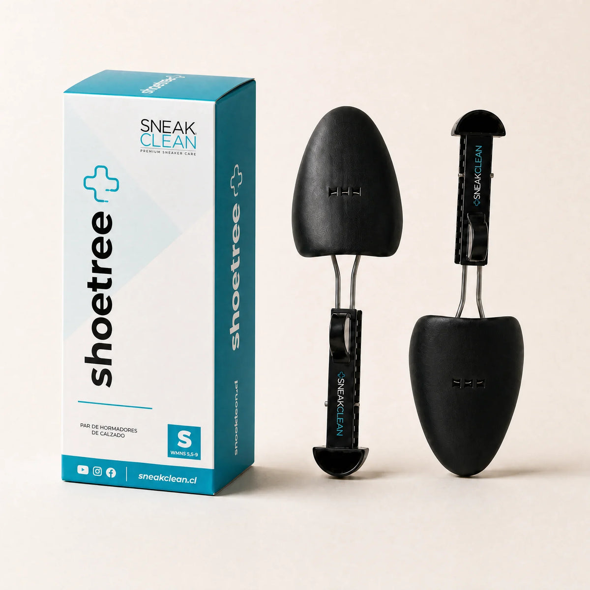 Hormador ajustable SneakClean Shoetree+ talla S (WMNS 5,5 a 9) con caja para zapatillas