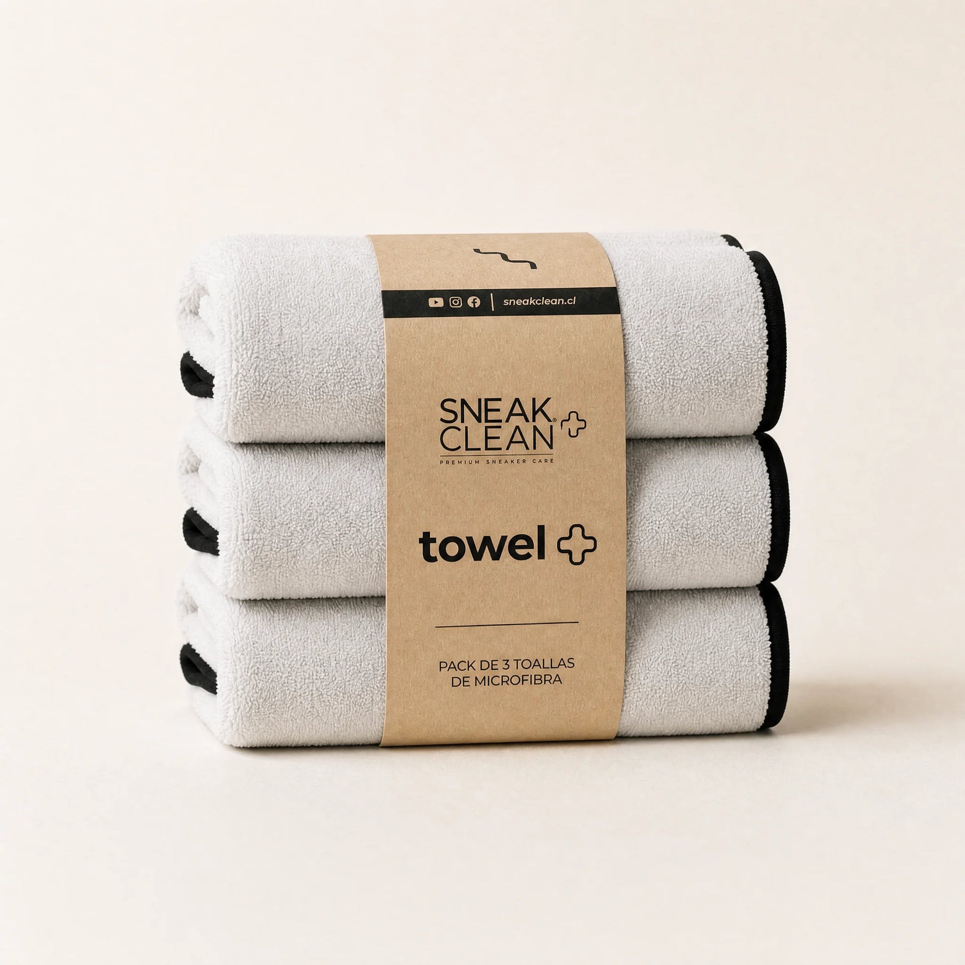 Pack de 3 toallas de microfibra SneakClean Towel+ para secar y pulir zapatillas
