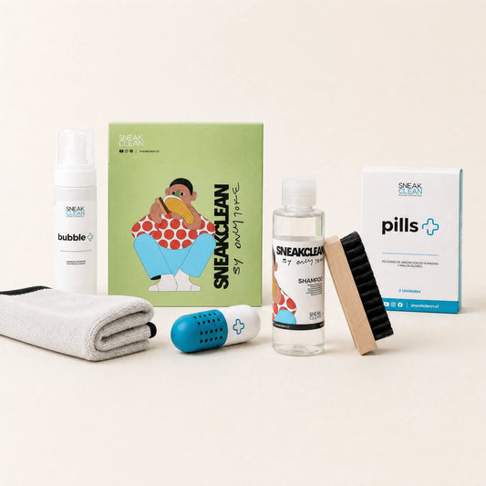 Pack Esencial ONLYJOKE SneakClean — bubble, shampoo, escobilla, paño y pills para limpieza completa de zapatillas