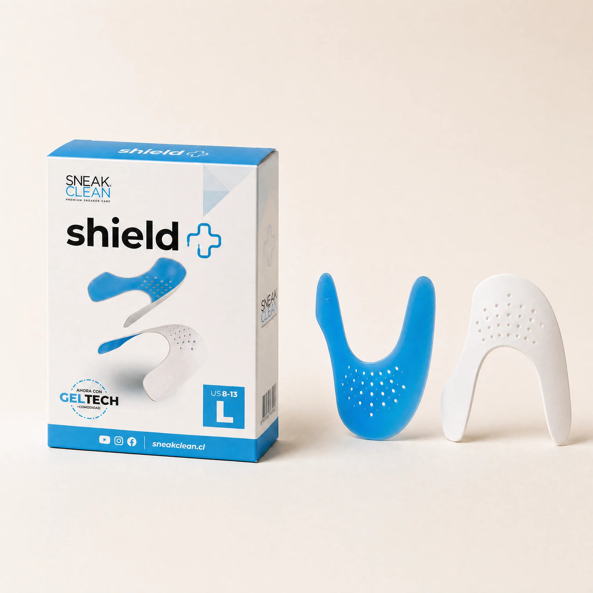 Sneaker Shield+ GelTech talla L (US 8 a 13) con caja — protector anti-arrugas zapatillas