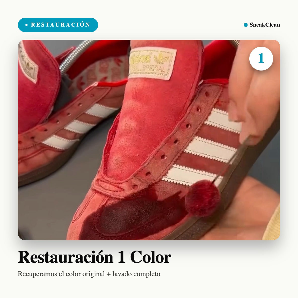 Restauración 1 Color SneakClean — Incluye Lavado
